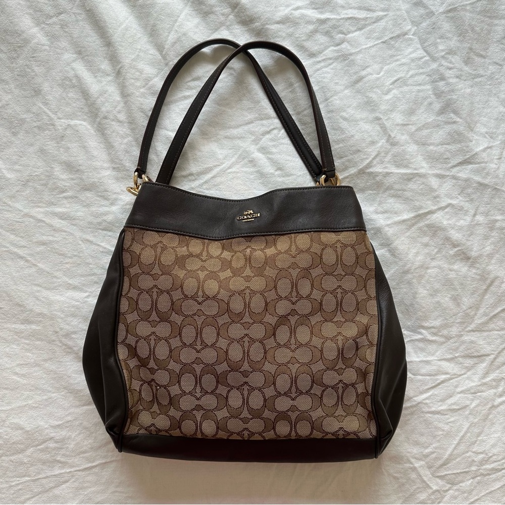 Coach Chocolate Brown Lexy Signature Tote Bag